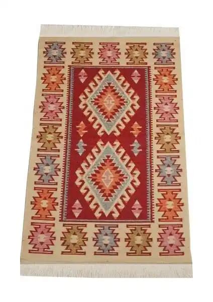 ELMASS Çift Taraflı Antik Eşme Desen Kilim Yolluk Kırmızı 60x120 cm Modern ve Geleneksel Uyumlu