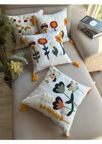 En Gözde Home Punch Nakışlı 4 Adet Kırlent Kılıfı ile Dekorasyonunuzu Yenileyin