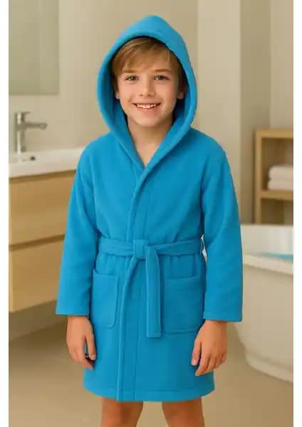 Ender Home CottonVerse Çocuk ve Gençler İçin Pamuk Kapşonlu Bornozlar Yüksek Kalite ve Konfor