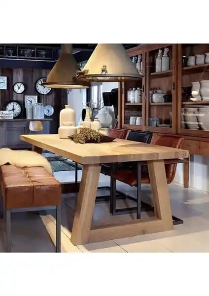 Enjoy Life Ahşap Yemek Masası: Doğal Şıklık ve Dayanıklılık Sunan Modern Tasarım