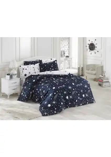 Enlora Home Halley Lacivert Çift Kişilik Nevresim Takımı Modern ve Kolay Kullanım Özellikleriyle