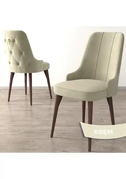 Enoa Serisi Ceviz Gürgen Ayaklı Modern Tasarımlı Sandalye - Dayanıklılık ve Estetik Bir Arada