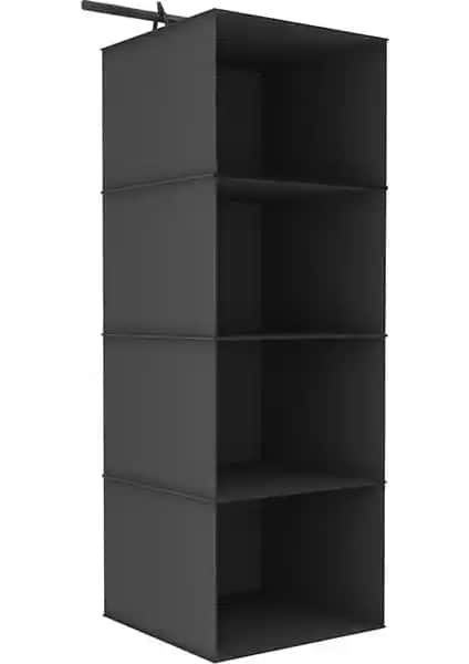 Enzelo Siyah Dolap Düzenleyici Organizer Şık ve Fonksiyonel Depolama Çözümü