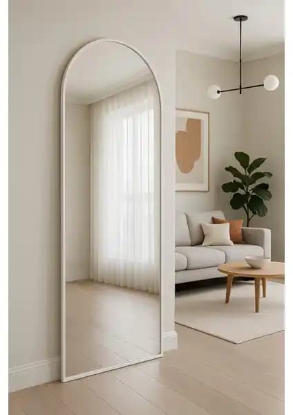 Ersan Dizayn Metal Çerçeve Beyaz Ayaklı Boy Aynası: Modern ve Dayanıklı İç Mekan Dekorasyonu