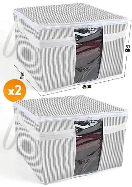 Esti 2 Adet Kazak Hurç Pencereli 45x40x30 cm Pratik ve Fonksiyonel Saklama Çözümü