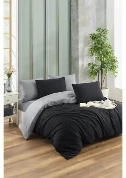 Evanora Çarşafı Lastikli Çift Taraflı Çift Kişilik Nevresim Takımı İnceleniyor