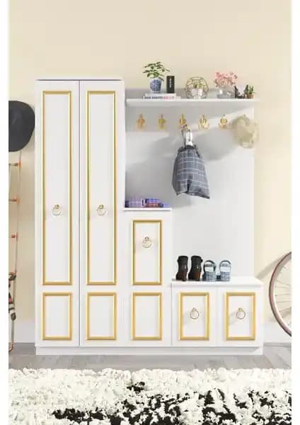 EVDEMO Gold Dalyan Portmanto ve Ayakkabılık: Sağlıklı ve Fonksiyonel Depolama Çözümü