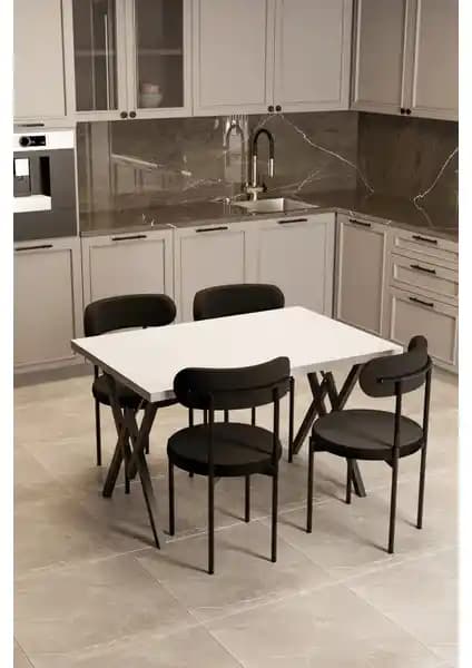 EVDEMO Trend 4 Kişilik Modern Mutfak Masa Takımı Sağlıklı ve Dayanıklı Tasarım