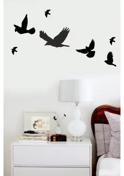 Evdeucuz Ahşap 7'li Kuş Duvar Dekoru ile Doğal ve Şık İç Mekan Dekorasyonu