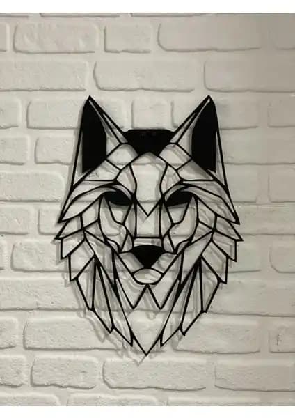 Evdeucuz Ahşap Kurt Kafası Duvar Dekoru Modern ve Dayanıklı Tasarım