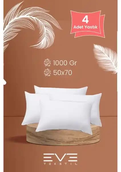 Eve Tekstil 4'lü Mikro Silikon Dolgulu Yastık Seti Yüksek Konfor ve Kalite