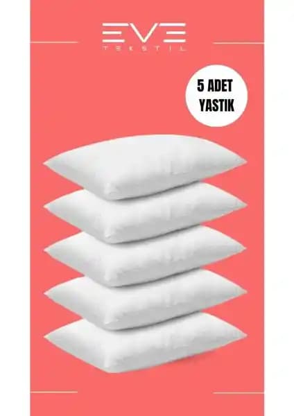 Eve Tekstil 5 Adet Mikro Silikon Elyaf Nonwoven Yastık Konfor ve Dayanıklılık İçin Uygun