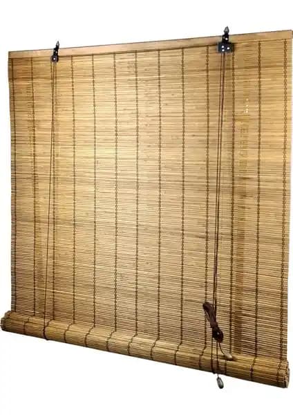 Evesen Bambu Stor Perde Kahverengi Doğal İç Mekan Dekorasyonu İçin Uygun Çözüm