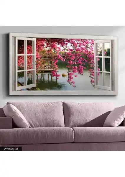 Evine Moda Sahile Açılan Pencere Kanvas: Modern ve Şık Duvar Dekorasyonu Ürünü