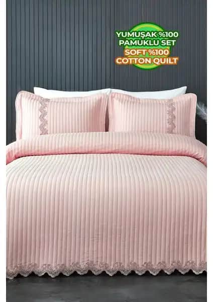 Evlen Home Collection Kapitone Mihrimah Dantelli Yatak Örtüsü Şıklık ve Konfor Sunar