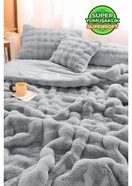 Evlen Home Collection Kürk Yatak Örtüsü Modern Konfor ve Şıklık Sunan Çok Fonksiyonlu Tasarım