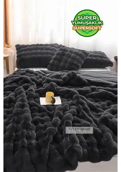 Evlen Home Collection Kürk Yorgan: Şık ve Konforlu Çift Kişilik Uyku Deneyimi