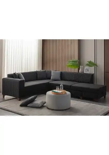 Eymense West Köşe Koltuk Antrasit Keten: Modern Tasarım ve Dayanıklılık Özellikleri