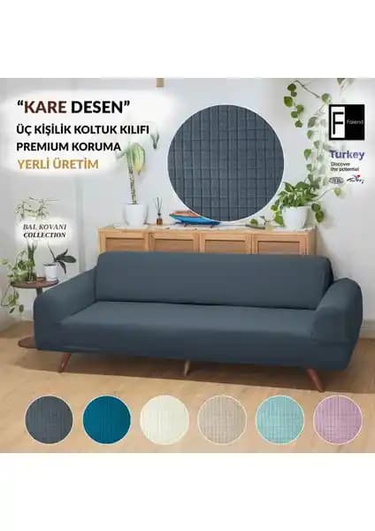 Faiend Antrasit Likrali Esnek 3 Kişilik Koltuk Örtüsü ile Modern ve Fonksiyonel Dekorasyon Çözümü