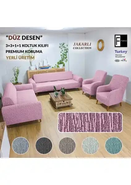 Faiend Jakarlı Düz Desen Esnek Kanepe Kılıfı: Modern ve Koruyucu Ev Dekorasyonu Çözümü