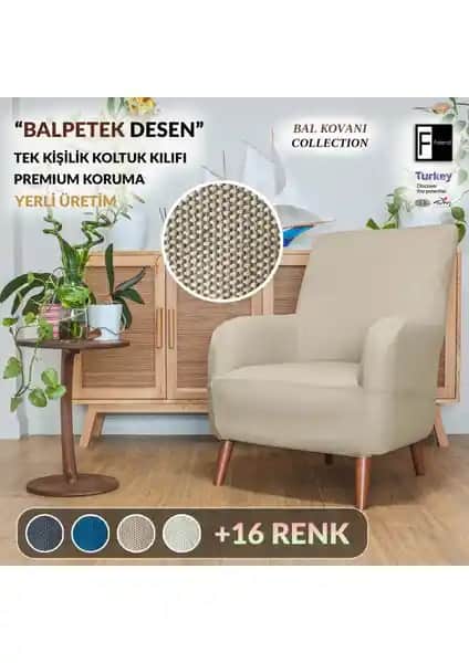 Faiend Likrali Tek Kişilik Koltuk Kılıfı Modern ve Estetik Tasarım Çözüm