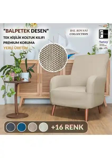 Faiend Likrali Tek Kişilik Koltuk Kılıfı Modern ve Estetik Tasarım Çözüm