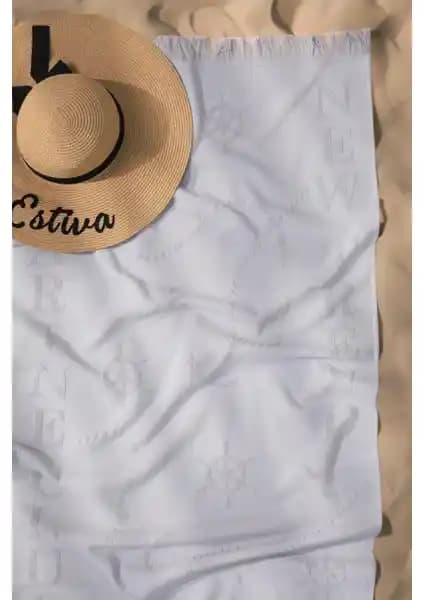 Favora Trend %100 Pamuk Kabartmalı Gri Plaj Havlusu Şık ve Konforlu Tasarım