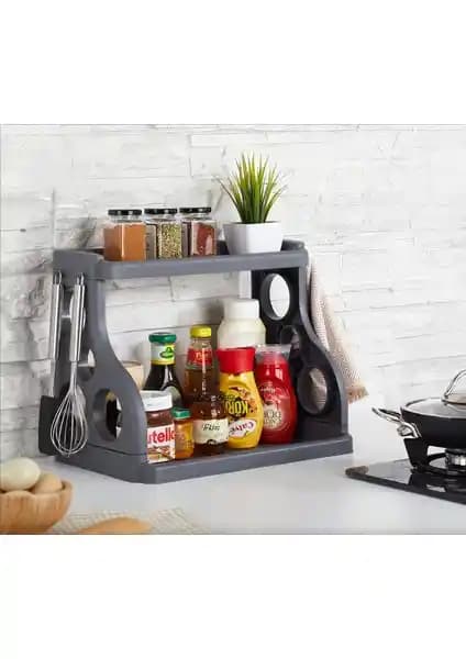 Frapan Home 2 Katlı Plastik Mutfak Rafı: Modern ve İşlevsel Düzenleyici Çözüm