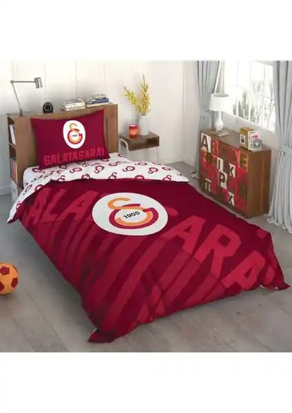 Galatasaray Kırmızı Logo Pamuk Nevresim Takımı Spor Tutkunları İçin Şık ve Konforlu Yatak Dekorasyonu