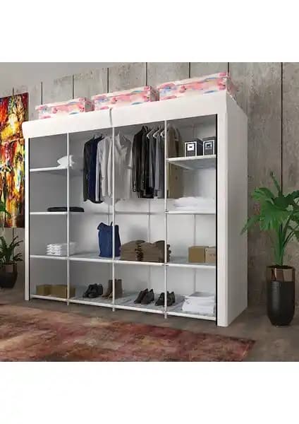 Geniş Hacimli Çift Askılı Bez Dolap: Dayanıklı ve Özelleştirilebilir Depolama Çözümü