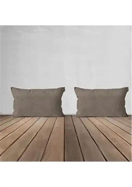 Goccia 2'li Kadife Dokulu Kırlent Kılıfı Vizon Modern ve Dayanıklı Tasarım