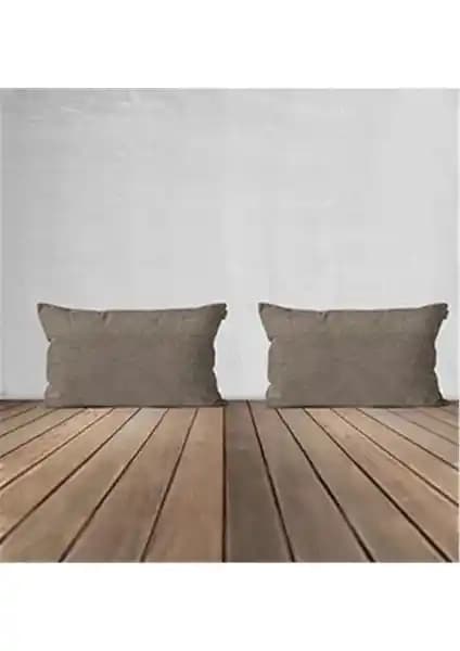 Goccia 2'li Kadife Dokulu Kırlent Kılıfı Vizon Modern ve Dayanıklı Tasarım