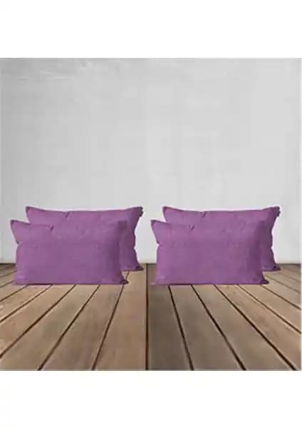 Goccia 4'lü Kadife Dokulu Mor Kırlent Kılıfı Şık ve Dayanıklı Tasarım