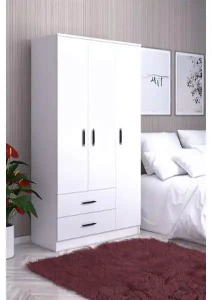 Gubimo Abete 3 Kapılı 2 Çekmeceli Gardırop Modern ve Fonksiyonel Tasarım Özellikleri