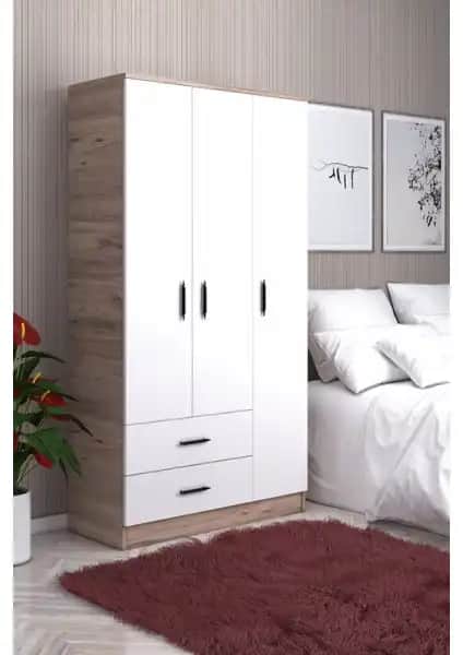 Gubimo Abete 3 Kapılı 2 Çekmeceli Gardrop Modern Tasarım ve Fonksiyonellik Sunar