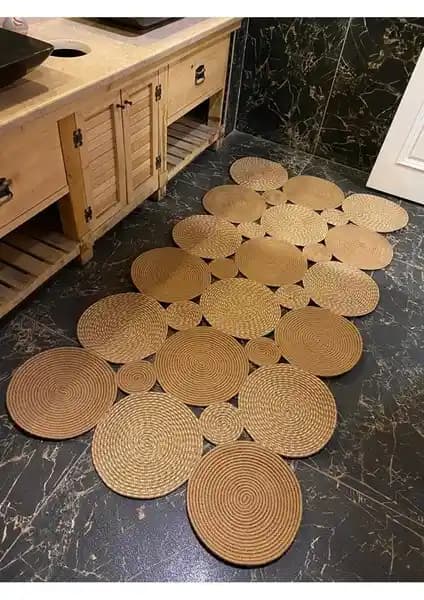 Halımax Milda Jüt Hasırlı El Örgü Kilim: Doğallık ve Modernliği Bir Arada Sunar