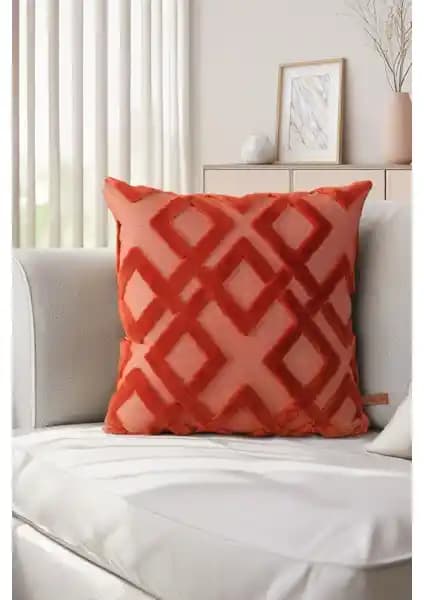 Hamur Bohem Özel Tasarım Punch Panç Desen Dekoratif Kırlent Kılıfı 43x43 cm