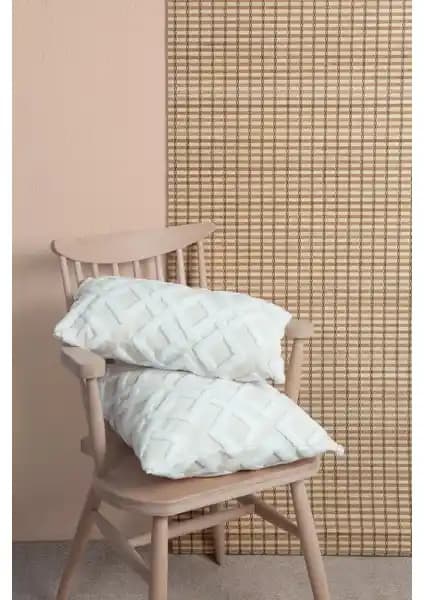 Hamur Bohem Tasarım Punch Panç Desenli Dikdörtgen Kırlent Kılıfı Yatak ve Oturma Odası İçin