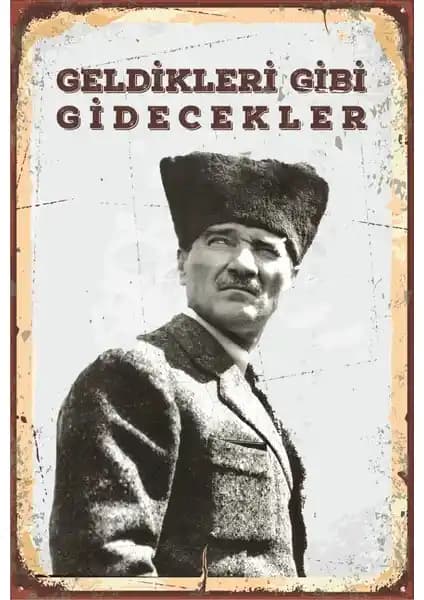 Hayat Poster Atatürk Temalı Nostaljik ve Şık Duvar Dekorasyonu 20x30 cm