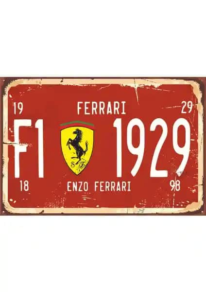 Hayat Poster Formula 1 Retro Ahşap Poster Dekoratif ve Nostaljik Duvar Süsü