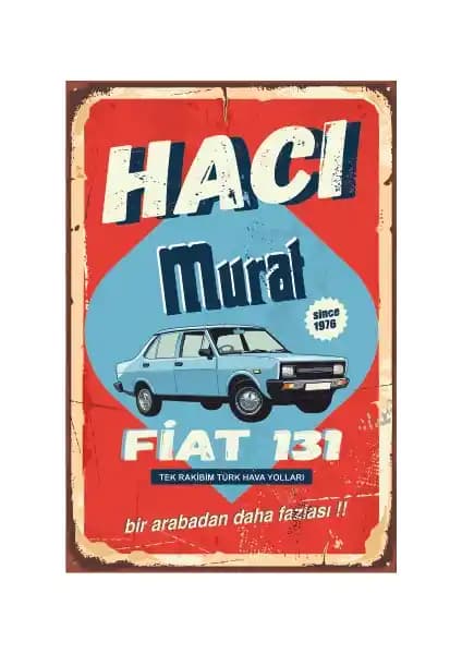 Hayat Poster Hacı Murat 131 Klasik Arabası Retro ve Vintage Duvar Dekorasyonu