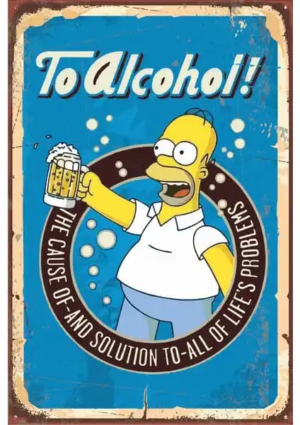 Hayat Poster'in The Simpsons Bira Temalı Retro Ahşap Poster ile Dekorasyonunuza Şıklık Katın