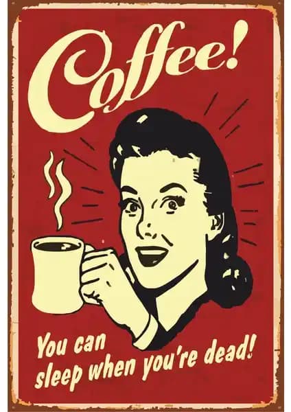 Hayat Poster Kahve Retro Vintage Ahşap Poster Dekorasyon İçin Şık ve Dayanıklı Seçenek