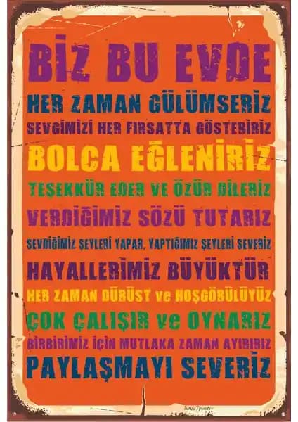 Hayat Poster Mutlu Aile Tablosu Retro ve Vintage Tarzıyla Evinize Sıcaklık Katıyor