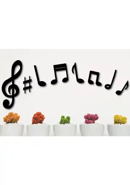 Hellove Sol Anahtarı ve Notalar Duvar Süsü Modern ve Şık Dekorasyon Unsuru