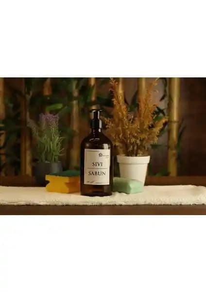 Hobi Demir Sanat 500 ml Amber Kahverengi Cam Sıvı Sabun Şişesi Estetik ve Fonksiyonel Tasarım