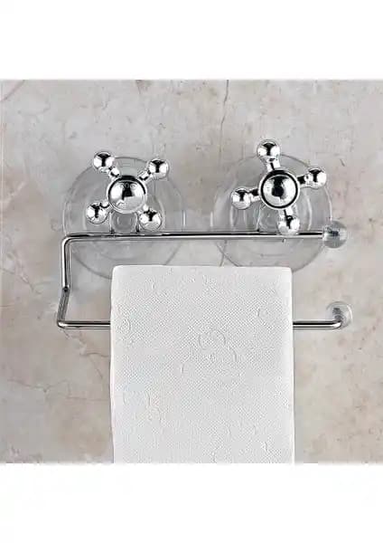 Homedecom Vantuzlu Krom WC Kağıtlık Modern ve Pratik Banyo Aksesuarı