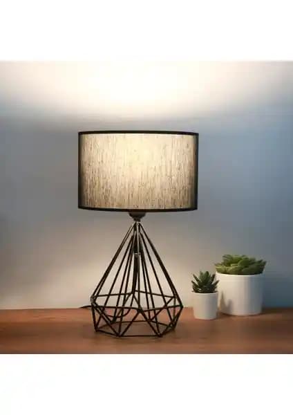 Homing Vienna Siyah Kumaş Metal Abajur Modern ve Şık Dekorasyon Unsuru