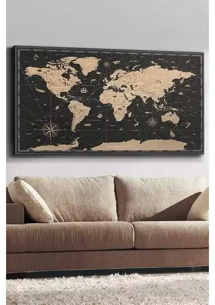 İdora Vintage Dünya Haritası Kanvas: Estetik ve Dayanıklı Duvar Dekoru Seçenekleri