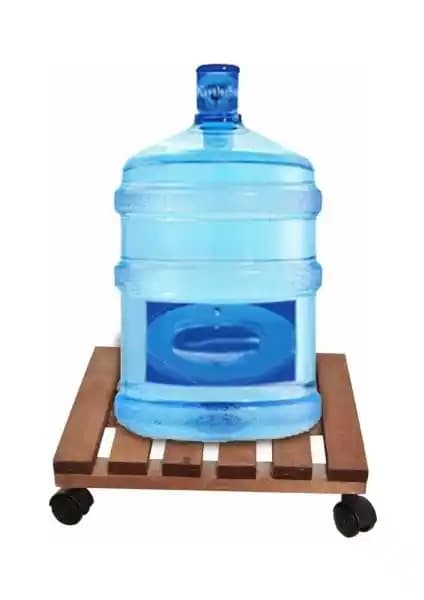 İkbal Home Ahşap Tüp Damacana Saksı Altlığı Kızıl Kahve - Estetik ve İşlevsel Tasarım